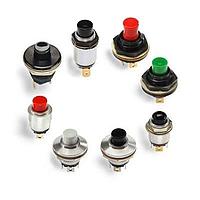 OTTO P8-111311A Pushbutton Switches Solder/ Slvr Momtry 10A SPST-DB, SPDT-DB