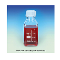 Pyrex Py.1520.04D High-grade Batch-certificated Square Media-lab Bottle (cap, 100ml)