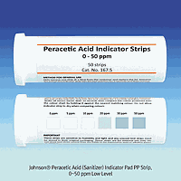 Johnson Test Papers J2.168.5C Test Strip Hi-level Peracetic Acid, PP 0~500, 100stip