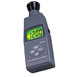 Handheld tachometer used for rotational speed measurement in industrial maintenance