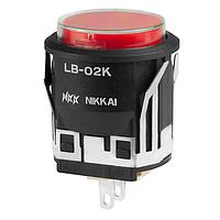 NKK Switches LB02KW01-5C05-JC LED ROUND BLACK BODY 5V RED LED CLR/RED CAP