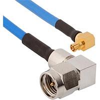 Amphenol SV Microwave 7032-7242 RF Cable Assemblies SMPM F R/A to SMA M for .085 Cbl OAL 24"