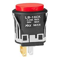 NKK Switches LB16CKG01-C Pushbutton Switches SPDT ON-ON BLACK ROUND RED CAP