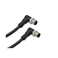 Amphenol LTW M12D04MR-12DMR-SD001 Sensor Cables / Actuator Cables M12 Circular Metric Connector, D Code, Metal, 4A, 04 pins, Male Connector, Male Contact, Right Angle-to-Right Angle, Screw Thread, Overmolded Double Ended, Length 1000mm, IP68 / IP69K