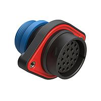 Amphenol SINE Systems AHDP02-24-23SR-STA Connectors 23 Position Panel Mount Receptacle, Socket, Shell Size 24, Reduced Diameter Seal (Blue), Small Thread Adapter