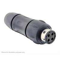 Eaton Souriau-Sunbank UTGX1JC124SSCR Receptacles In line receptacle, with cable gland backshell, with 4 female screw contacts,  IP68/69K