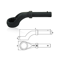 TOPTUL AAAVA5A5 Single Ring Wrench 45° Offset (105mm, L=380mm)
