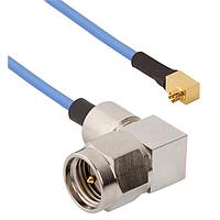 Amphenol SV Microwave FRSMPS-047-MRSMA-120 RF Cable Assemblies SMPS R/A F SMA R/A M 12"Cable