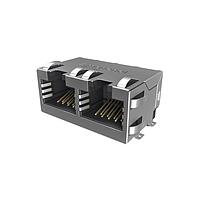 Amphenol Commercial Products RJE3B2881102N Modular Jack Modular Jack - 2P 8P8C, RA, CAT6, SMT, Single Port, Shield With Top and Side EMI Tabs, With Housing Pegs, No LEDs