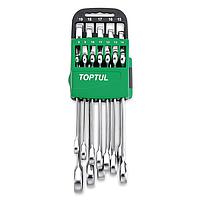 TOPTUL GSCQ0601 Pro-Series Ratchet Combination Wrench Set (6 pcs)