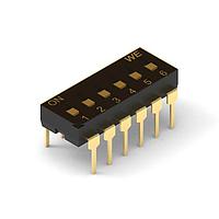 Wurth Elektronik 418127160906 DIP Switches WS-DITV Dip Sw 6 Pin Horiz Box Typ Black