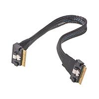 Molex 207370-1000 SAS Cable SAS 4.0, Strt Plug-to-Rt-Angle Plug, 4x (38 Crcts), 32 AWG, 0.152m