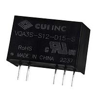CUI Inc VQA3S-S15-D20-S Isolated 15 Vdc, 0.12 A, 3.6 W, 13.5-16.5 Vdc Inp
