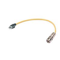 HARTING 09488223756050 Sensor Cables / Actuator Cables M12 X-code PushPull Press&Go Cable Assembly, straight male to RJ45, 4x2xAWG26/7 Cat6a, PUR yellow, 5.0m
