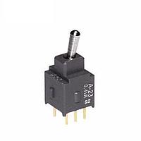 NKK Switches A23JP Process Sealed Subminiature Toggles ON-OFF-ON .248 BAT STRT PC .4VA