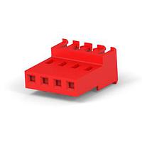 AMP Connectors - TE Connectivity 3-640606-4 Receptacle Assembly FEED THRU WO TAB 4P Red 22 AWG