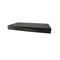 Lantronix SM24TAT4XB-UK Managed Gigabit Ethernet PoE+ Switch 24-port Gigabit PoE+ with (4) 1G/10G SFP+, 370Watt