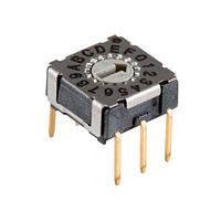 Same Sky (formerly CUI Devices) RDS-16S-7229-S-D DIP Switches Rotary DIP Switch, 7.2 x 7.2 x 2.9 mm, slotted spindle actuator, 16 pos, TH