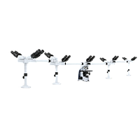 Meiji Techno MT-60/TH-9 Nine-Headed Biological Upright Brightfield Compound Teaching Microscope (4X, 10X, 40X, 100X oil)