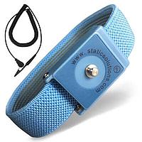 Static Solutions WS-1025 Wrist Strap: Patented Design In Blue With 4mm Snap