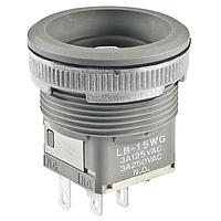 NKK Switches LB15WGW01 Pushbutton Switches SPDT ON-(ON)GRAY RND PANEL SEAL BODY ONLY
