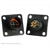 Eaton Souriau-Sunbank UTS08E4P Receptacles 4P Pin Receptacle Square Flange Sz 8E