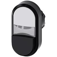 SIEMENS A6X30137697 Flat/Raised Button ILLUMINATED TWIN PUSHBUTTON. WHITE.BLACK