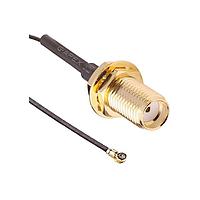 Linx Technologies - TE Connectivity CSJ-SGFB-100-MHF4 RF Cable Assemblies CABLE SMA BLKHD PLUG 0.81 100