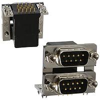 NorComp 189-009-313R451 Dual Port D-Sub Connectors RA 9POS FEM/ML 5A