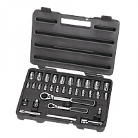 SATA 09132 30PC 1/4" & 3/8"DR 6PT METRIC PASS-THRU® SOCKET SET