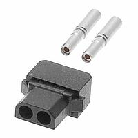 Harwin M80-8980201 Wire Housings Datamate L-Tek SIL Female Small Bore (24-28 AWG) Crimp Connector, gold clip + tin shell, 2 contacts