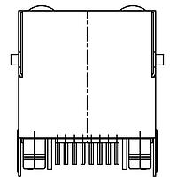 Adam Tech MTJ-88DX1-FSQ-LG Modular RJ45 MODULAR JACK, SHIELDED, DIP