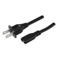 Same Sky (formerly CUI Devices) AC-C7 NA AC Power Cord AC Cord North America, C7 for C8 inlet, 18/2 SPT-2, 6', Black, RoHS