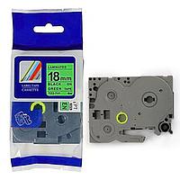 Nhãn in BROTHER TZE-741 chữ đen nền xanh lá cây 18mm