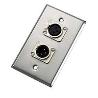 NEUTRIK 203FM XLR Connectors WALLPLATE DUAL NC3FD-L-1/NC3MD-L-1