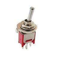 E-Switch 200MSP5T2B1M6QEH Toggle Switches 3A 120VAC / 28VDC On-Off-(On) PC Mnt