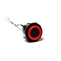 Bulgin MC25LOBRD Capacitive Touch Switches 25mm Norm Op Al Blk Anodised Red LED