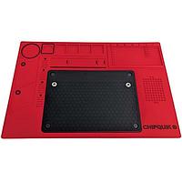 Chip Quik CQ-ESD-MAT-SILICONE-1 RED ESD Silicone Mat ESD Silicone Soldering Mat - Black with Red Base, 17 11/16in x 11 13/16 in