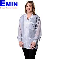 Desco 73831 Jacket with Knitted Cuffs (White, Small)