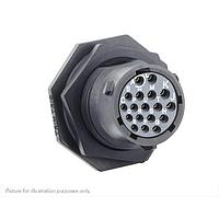 Eaton Souriau-Sunbank UTSX714E18SZ Receptacles Jam nut receptacle, without backshell, with 18 female solder contacts, IP68/69K in unmated conditions, keying Z