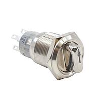 E-Switch PVK4S22B0SS-A11 Anti-Vandal ANTI-VANDAL, 2A 24VDC, DPDT On-(On), Panel Mount, Front Solder