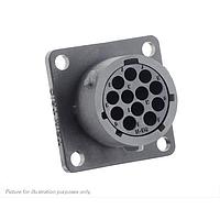 Eaton Souriau-Sunbank UTSX01492SW Receptacles Square flange receptacle, without backshell, for 12 female contacts, IP68/69K, keying W