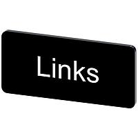 SIEMENS 3SU19000AC160AJ0 Labeling Plate, Links INSCR. LABEL, BLACK 12.5 X 27MM, LINKS