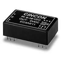 Cincon EC3AB22S Isolated DC-DC Converter, 3 Watt, 2:1 Input Range, 500VDC min. Isolation, Non-Conductive Black Plastic, 18-36VDC Input, 12VDC Output, SMD