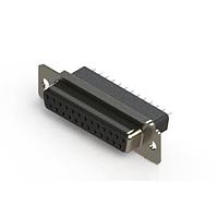 EDAC 628-025-221-551 Standard Card Edge Connectors 628 Series vertical D-Sub plug connector with 25 socket type contacts that have gold flash plating. The contacts have .125" (3.18mm) to .165" (4.20mm) long P.C.B tails and the insulator is high temp' rated.The body is high profile metal and the flang