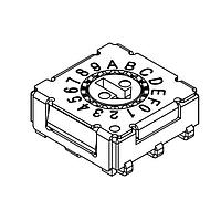Same Sky (formerly CUI Devices) RDS-10S-7229-S-JSMT-TR DIP Switches Rotary DIP Switch, 7.2 x 7.2 x 2.9 mm, slotted spindle actuator 10 pos, J Hook SMT, TR