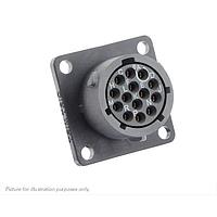 Eaton Souriau-Sunbank UTSX012D14SW Receptacles Square flange receptacle, without backshell, with 14 female PCB contacts, IP68/69K in unmated conditions, keying W