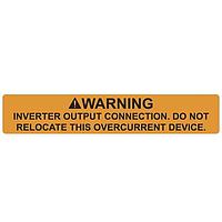 HellermannTyton 596-00589 Solar Label WARNING INVERTER 50/RL