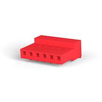 AMP Connectors - TE Connectivity 3-640433-6 Receptacle Housing CLOSED W/O TABS 6P Red 22 AWG