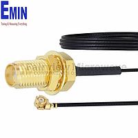 Fairview FMCA1000 SMA Female Bulkhead to UMCX 2.1 Plug Cable 0.81mm Coax and RoHS Compliant